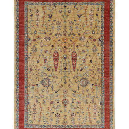 Bakshaish 5' 6" X 8' 4" Hand Knotted Wool Rug 5' 6" X 8' 4" (168 X 254) / Gold / Wool