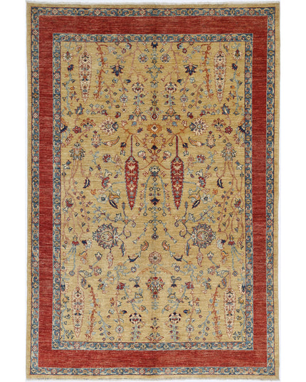 Bakshaish 5' 6" X 8' 4" Hand Knotted Wool Rug 5' 6" X 8' 4" (168 X 254) / Gold / Wool
