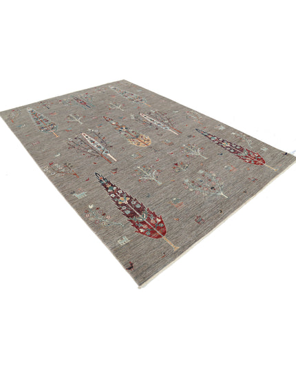 Bakshaish 6' 11" X 9' 10" Hand Knotted Wool Rug 6' 11" X 9' 10" (211 X 300) / Grey / Wool