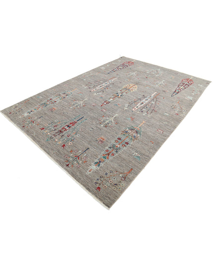 Bakshaish 6' 11" X 9' 10" Hand Knotted Wool Rug 6' 11" X 9' 10" (211 X 300) / Grey / Wool