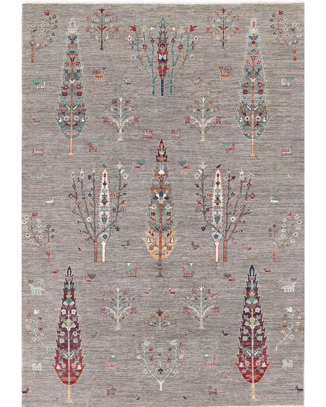 Bakshaish 6' 11" X 9' 10" Hand Knotted Wool Rug 6' 11" X 9' 10" (211 X 300) / Grey / Wool