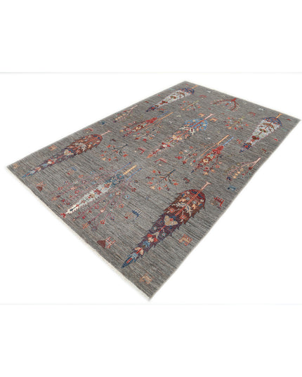 Bakshaish 5' 8" X 9' 0" Hand Knotted Wool Rug 5' 8" X 9' 0" (173 X 274) / Grey / Wool