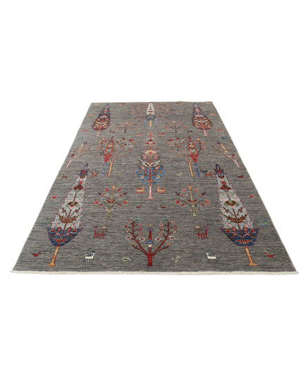 Bakshaish 5' 8" X 9' 0" Hand Knotted Wool Rug 5' 8" X 9' 0" (173 X 274) / Grey / Wool