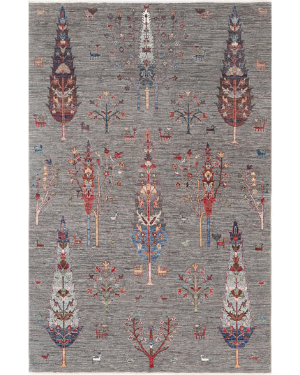 Bakshaish 5' 8" X 9' 0" Hand Knotted Wool Rug 5' 8" X 9' 0" (173 X 274) / Grey / Wool