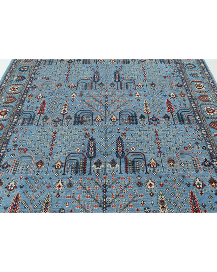 Bakshaish 8' 0" X 9' 9" Hand Knotted Wool Rug 8' 0" X 9' 9" (244 X 297) / Blue / Wool