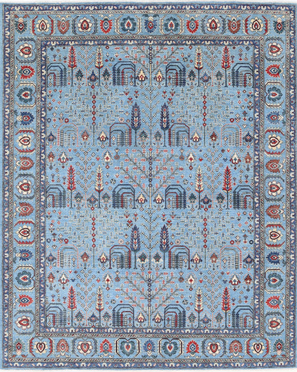 Bakshaish 8' 0" X 9' 9" Hand Knotted Wool Rug 8' 0" X 9' 9" (244 X 297) / Blue / Wool