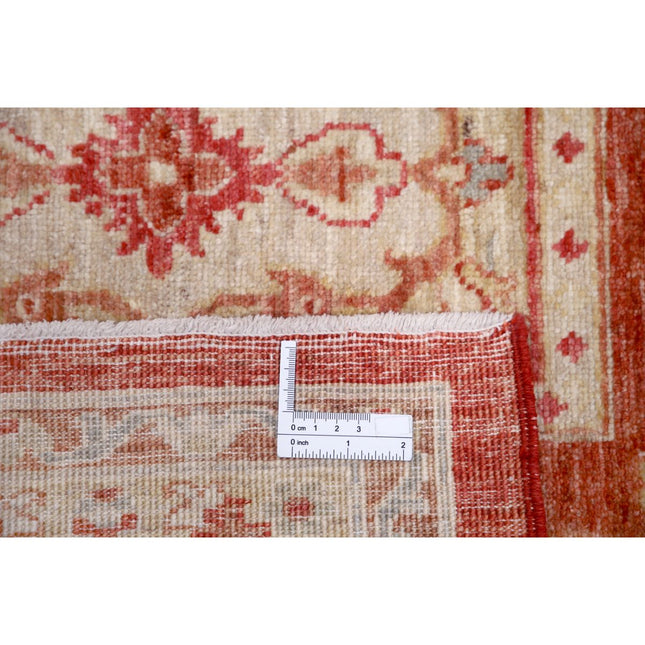 Bakthari 6' 7" X 9' 7" Wool Hand-Knotted Rug 6' 7" X 9' 7" (201 X 292) / Red / Ivory