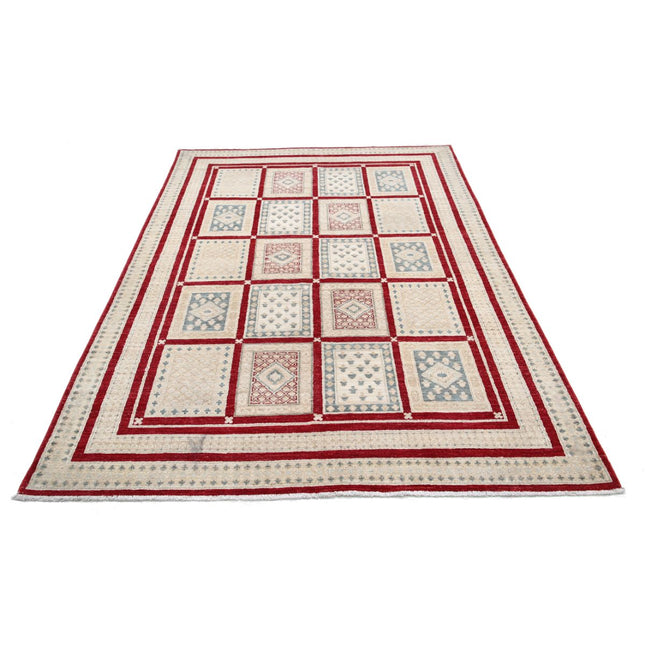 Bakthari 5' 4" X 7' 9" Wool Hand-Knotted Rug 5' 4" X 7' 9" (163 X 236) / Red / Multi