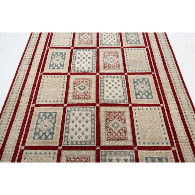Bakthari 5' 4" X 7' 9" Wool Hand-Knotted Rug 5' 4" X 7' 9" (163 X 236) / Red / Multi