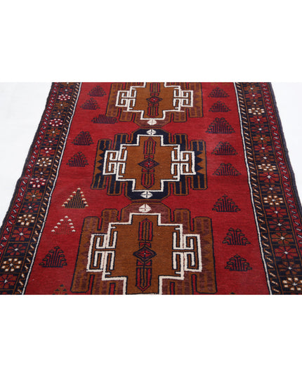Baluch 3' 5" X 5' 9" Hand Knotted Wool Rug 3' 5" X 5' 9" (104 X 175) / Red / Wool