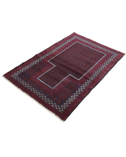 Baluch 3' 2" X 4' 8" Hand Knotted Wool Rug 3' 2" X 4' 8" (97 X 142) / Red / Wool