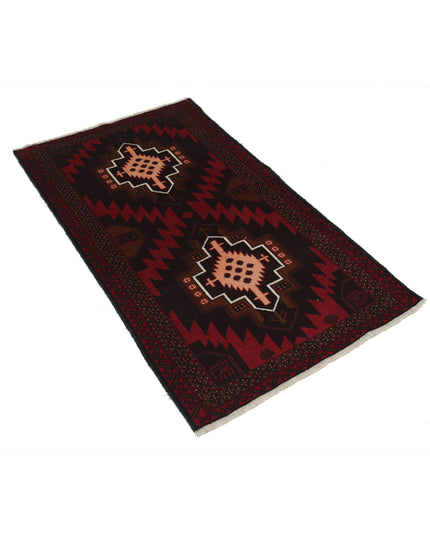 Baluch 2' 8" X 4' 6" Hand Knotted Wool Rug 2' 8" X 4' 6" (81 X 137) / Red / Wool