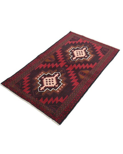 Baluch 2' 8" X 4' 6" Hand Knotted Wool Rug 2' 8" X 4' 6" (81 X 137) / Red / Wool