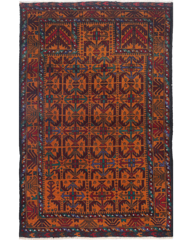 Baluch 2' 10" X 4' 4" Hand Knotted Wool Rug 2' 10" X 4' 4" (86 X 132) / Red / Wool