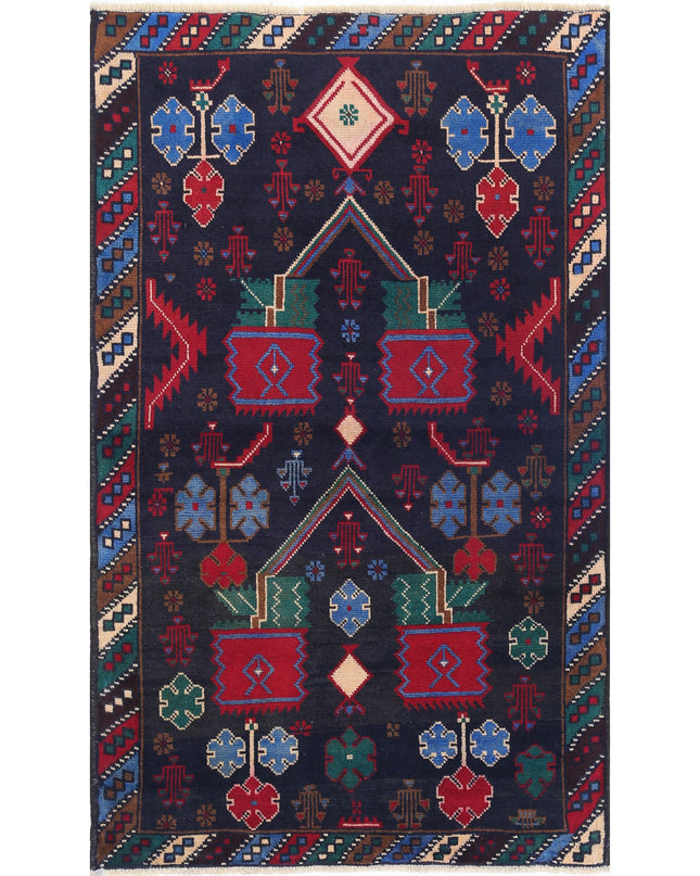 Baluch 2' 9" X 4' 8" Hand Knotted Wool Rug 2' 9" X 4' 8" (84 X 142) / Red / Wool