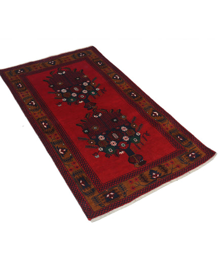 Baluch 2' 10" X 4' 9" Hand Knotted Wool Rug 2' 10" X 4' 9" (86 X 145) / Red / Wool