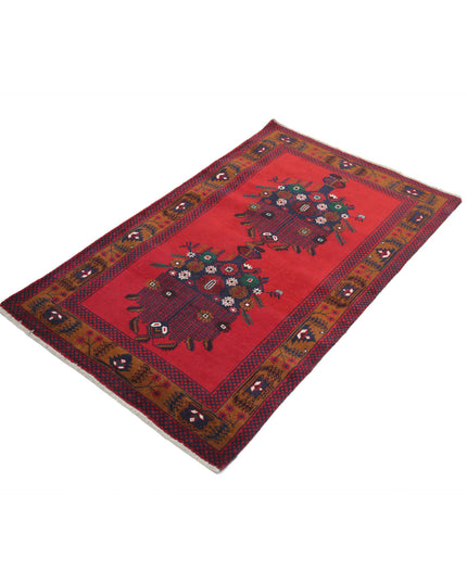 Baluch 2' 10" X 4' 9" Hand Knotted Wool Rug 2' 10" X 4' 9" (86 X 145) / Red / Wool