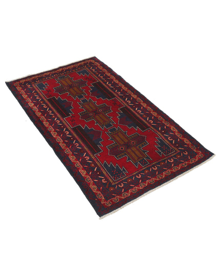 Baluch 3' 0" X 4' 9" Hand Knotted Wool Rug 3' 0" X 4' 9" (91 X 145) / Red / Wool