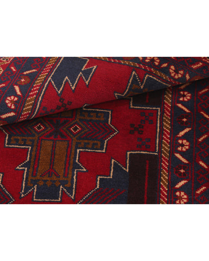 Baluch 3' 0" X 4' 9" Hand Knotted Wool Rug 3' 0" X 4' 9" (91 X 145) / Red / Wool