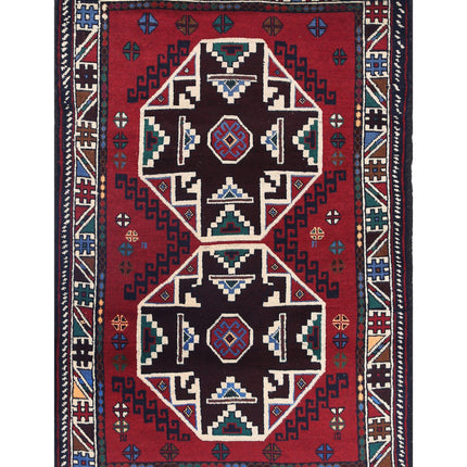 Baluch 2' 11" X 4' 6" Hand Knotted Wool Rug 2' 11" X 4' 6" (89 X 137) / Red / Wool