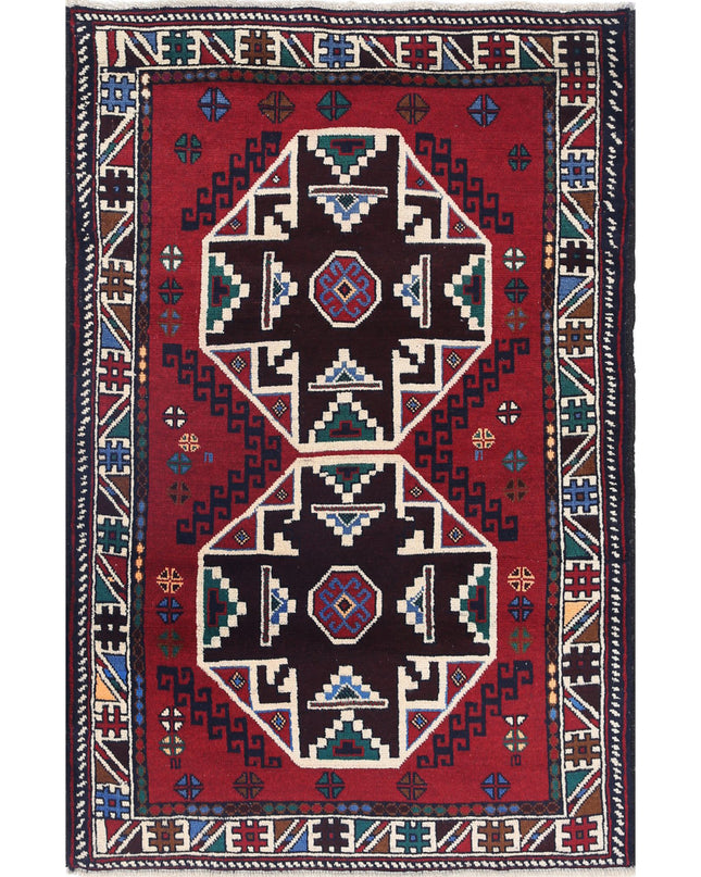 Baluch 2' 11" X 4' 6" Hand Knotted Wool Rug 2' 11" X 4' 6" (89 X 137) / Red / Wool