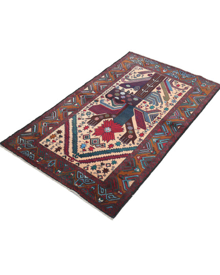 Baluch 2' 11" X 4' 10" Hand Knotted Wool Rug 2' 11" X 4' 10" (89 X 147) / Red / Wool