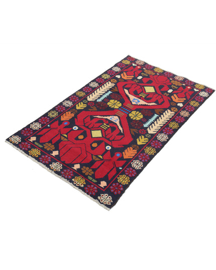 Baluch 2' 9" X 4' 7" Hand Knotted Wool Rug 2' 9" X 4' 7" (84 X 140) / Red / Wool