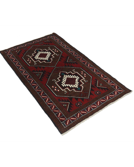 Baluch 2' 11" X 5' 0" Hand Knotted Wool Rug 2' 11" X 5' 0" (89 X 152) / Red / Wool
