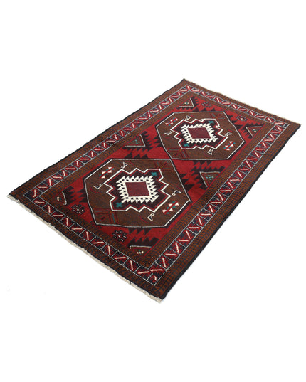 Baluch 2' 11" X 5' 0" Hand Knotted Wool Rug 2' 11" X 5' 0" (89 X 152) / Red / Wool