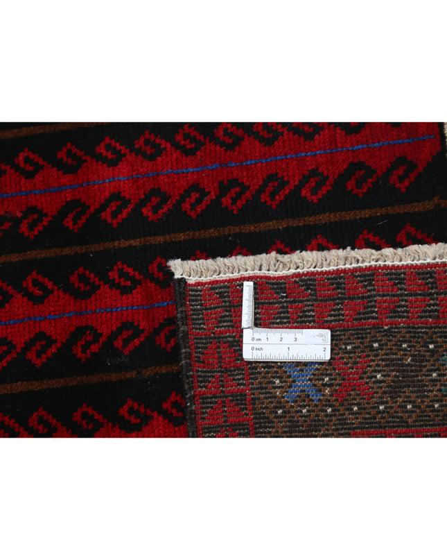 Baluch 3' 0" X 4' 10" Hand Knotted Wool Rug 3' 0" X 4' 10" (91 X 147) / Red / Wool