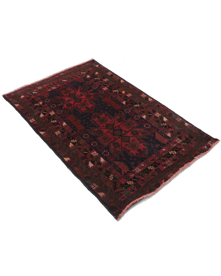 Baluch 3' 0" X 4' 9" Hand Knotted Wool Rug 3' 0" X 4' 9" (91 X 145) / Red / Wool