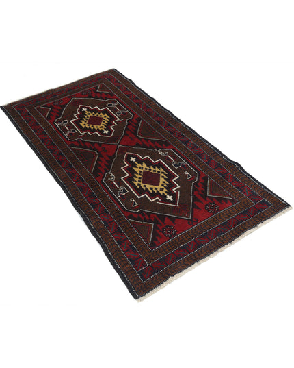 Baluch 2' 9" X 4' 11" Hand Knotted Wool Rug 2' 9" X 4' 11" (84 X 150) / Red / Wool