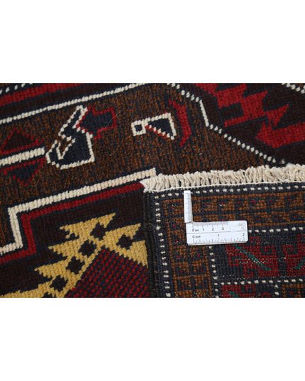 Baluch 2' 9" X 4' 11" Hand Knotted Wool Rug 2' 9" X 4' 11" (84 X 150) / Red / Wool