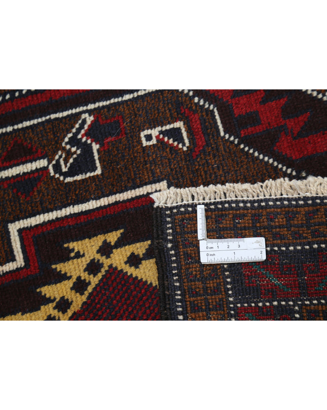 Baluch 2' 9" X 4' 11" Hand Knotted Wool Rug 2' 9" X 4' 11" (84 X 150) / Red / Wool