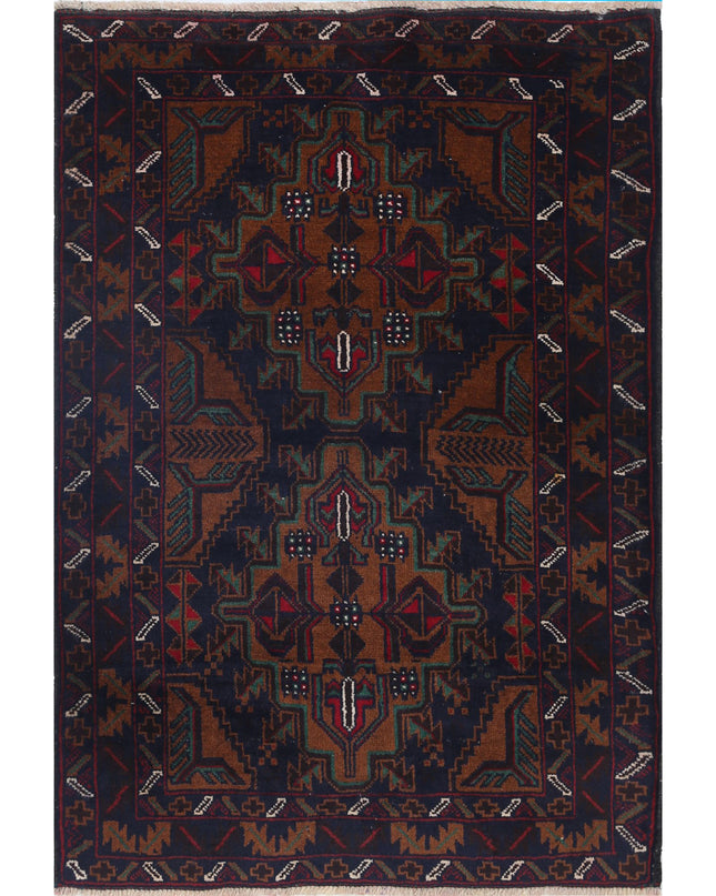 Baluch 2' 11" X 4' 3" Hand Knotted Wool Rug 2' 11" X 4' 3" (89 X 130) / Red / Wool