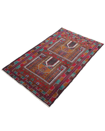 Baluch 2' 11" X 4' 9" Hand Knotted Wool Rug 2' 11" X 4' 9" (89 X 145) / Red / Wool