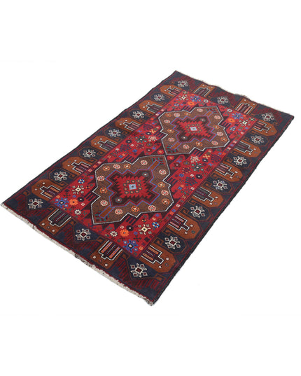 Baluch 2' 8" X 4' 9" Hand Knotted Wool Rug 2' 8" X 4' 9" (81 X 145) / Red / Wool