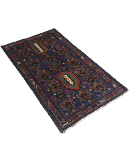 Baluch 2' 9" X 4' 6" Hand Knotted Wool Rug 2' 9" X 4' 6" (84 X 137) / Red / Wool