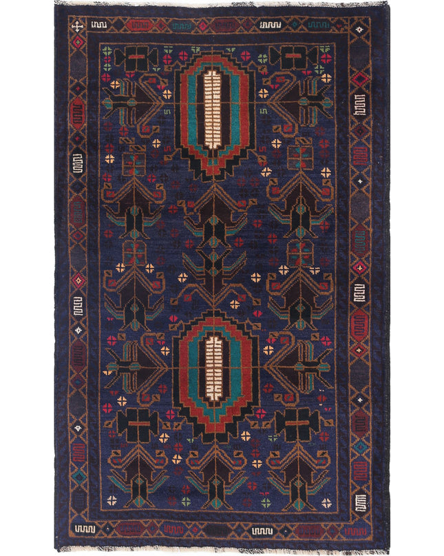 Baluch 2' 9" X 4' 6" Hand Knotted Wool Rug 2' 9" X 4' 6" (84 X 137) / Red / Wool