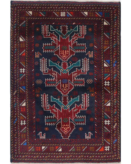 Baluch 2' 10" X 4' 0" Hand Knotted Wool Rug 2' 10" X 4' 0" (86 X 122) / Red / Wool