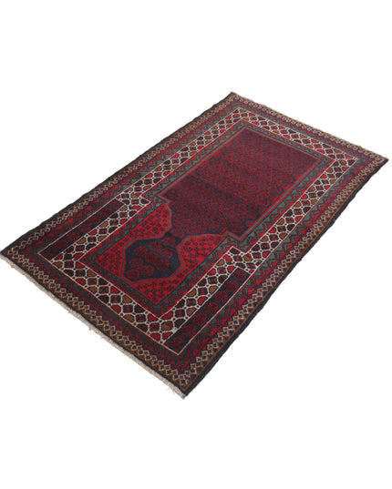 Baluch 2' 9" X 4' 6" Hand Knotted Wool Rug 2' 9" X 4' 6" (84 X 137) / Red / Wool