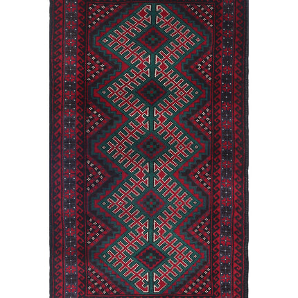 Baluch 2' 8" X 4' 1" Hand Knotted Wool Rug 2' 8" X 4' 1" (81 X 124) / Red / Wool
