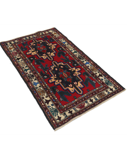 Baluch 2' 11" X 4' 9" Hand Knotted Wool Rug 2' 11" X 4' 9" (89 X 145) / Red / Wool