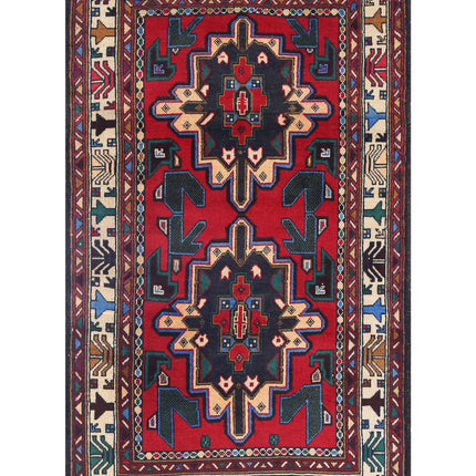 Baluch 2' 11" X 4' 9" Hand Knotted Wool Rug 2' 11" X 4' 9" (89 X 145) / Red / Wool