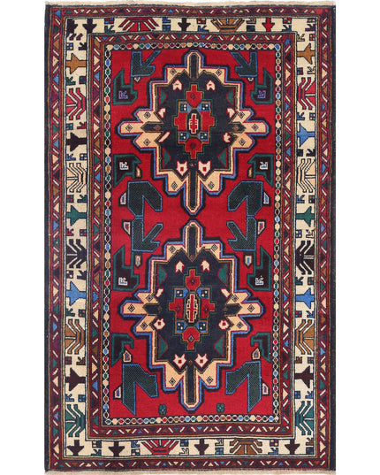 Baluch 2' 11" X 4' 9" Hand Knotted Wool Rug 2' 11" X 4' 9" (89 X 145) / Red / Wool