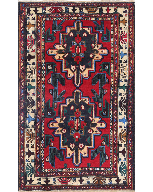 Baluch 2' 11" X 4' 9" Hand Knotted Wool Rug 2' 11" X 4' 9" (89 X 145) / Red / Wool