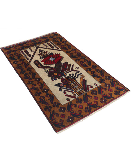 Baluch 3' 0" X 4' 9" Hand Knotted Wool Rug 3' 0" X 4' 9" (91 X 145) / Red / Wool