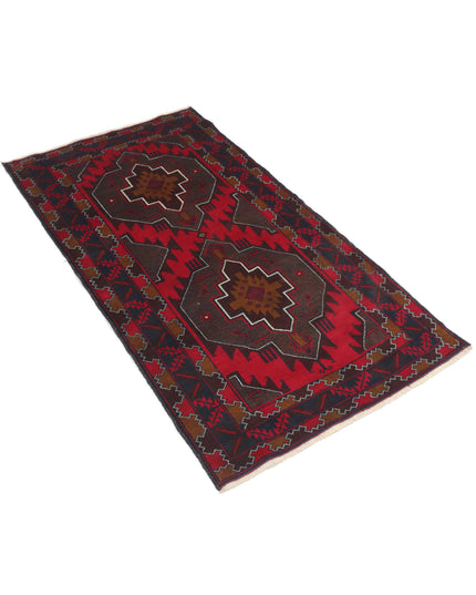 Baluch 2' 1" X 5' 1" Hand Knotted Wool Rug 2' 1" X 5' 1" (63 X 155) / Red / Wool