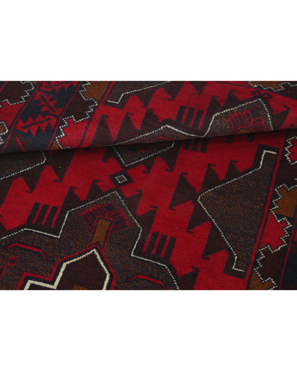 Baluch 2' 1" X 5' 1" Hand Knotted Wool Rug 2' 1" X 5' 1" (63 X 155) / Red / Wool