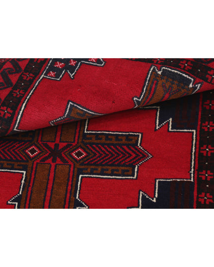 Baluch 2' 10" X 4' 9" Hand Knotted Wool Rug 2' 10" X 4' 9" (86 X 145) / Red / Wool